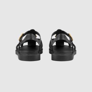 gucci men's rubber buckle strap sandals